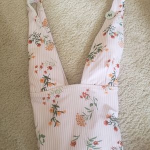 Forever21 Pink Floral One piece Swimsuit